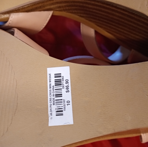 TORRID Women's Blush Pink Crossover Strap Wedge - Picture 2 of 8